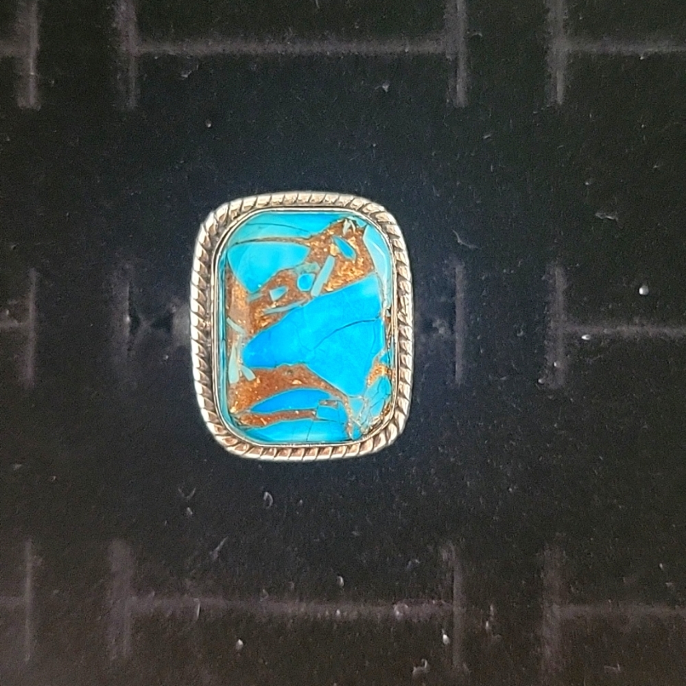 Turquoise and Copper Ring